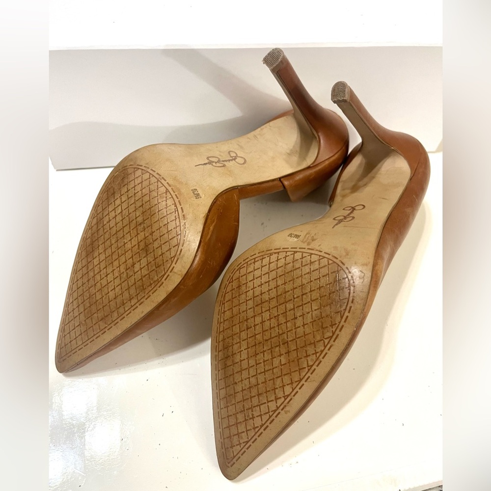 Jessica Simpson Claudette D'Orsay Leather Pumps High Heels Burnt Umber Sz 9 - Picture 11 of 11